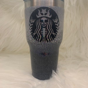 Gothic Starbucks Inspired Glitter Tumbler image 2