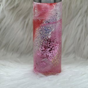 Pink Glitter Swirl Glitter Epoxy Tumbler