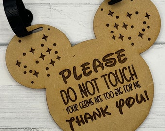 Disney Inspired Please Do Not Touch Baby Tag | Car Seat Tag | Stroller Tag | Diaper Bag Tag | Wooden Sign | Carrier Bag Tag