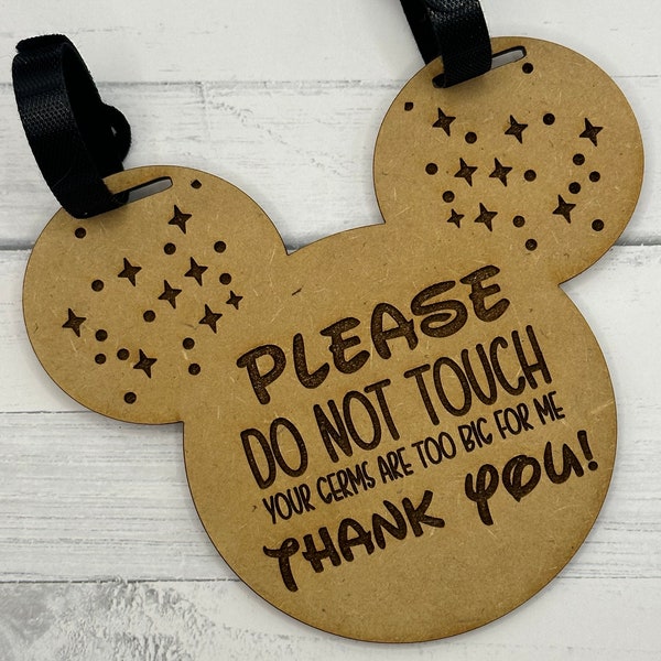 Disney Inspired Please Do Not Touch Baby Tag | Car Seat Tag | Stroller Tag | Diaper Bag Tag | Wooden Sign | Carrier Bag Tag