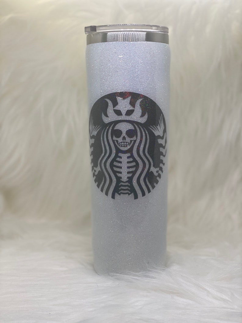 Gothic Starbucks Inspired Glitter Tumbler image 4
