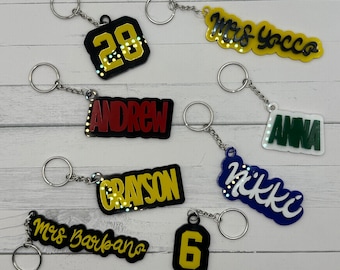 3D Acrylic Name Keychain, Personalized and Custom, Name Keychain, Key Name Tag, Diaper Bag Tag
