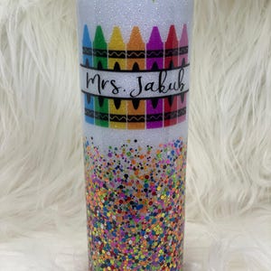 Custom Teacher Glitter Tumbler