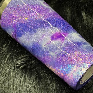 Purple Glitter Swirl Glitter Epoxy Tumbler