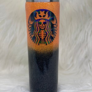 Gothic Starbucks Inspired Glitter Tumbler image 5