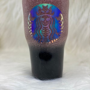 Gothic Starbucks Inspired Glitter Tumbler image 6