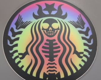 Gothic Starbucks Inspired 3" Sticker