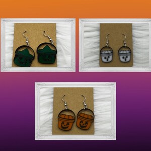 McDonalds Halloween Bucket, Halloween Earrings, Halloween Jewelry, Nostalgic Earrings, 80s Earrings, Trick or Treat