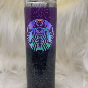 Gothic Starbucks Inspired Glitter Tumbler image 1