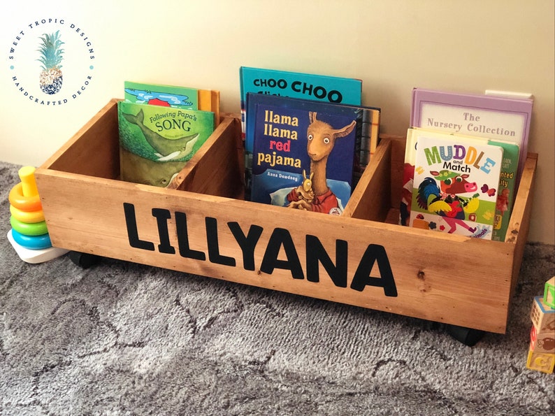 bookshelf toy bin