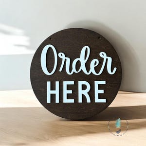 Order Here Sign: 3D Acrylic on Wood, Coffee Shop Decor - Etsy