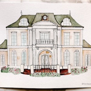 Custom Watercolor Building Portrait