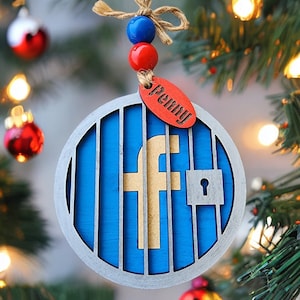 Facebook Jail Ornament, Custom Christmas ornaments, Christmas gag gift, personalized gift for coworker,  Funny Christmas gift