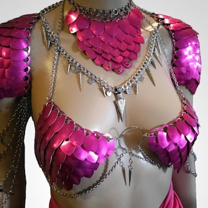 Dragon Rider Armor Scalemail Breastplate Corset Costume, Fantasy Womens Festival Armor, Fae Gala Fairytale, Viking, Fairy Cosplay Bookish