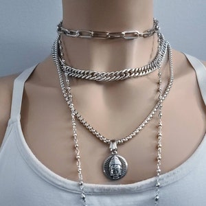 Chains Necklace for Eboy Egirl Men Male Emo Goth Women Teen Girls