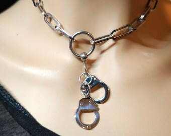 Slave Choker Collar Handcuff Necklace Day Collar