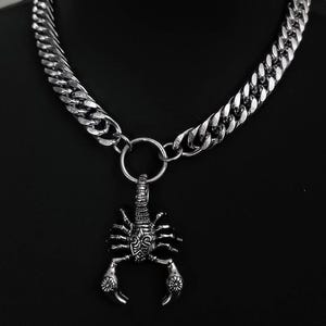 Collar De Plata De Ley Con Colgante De Escorpión, 18.0 In
