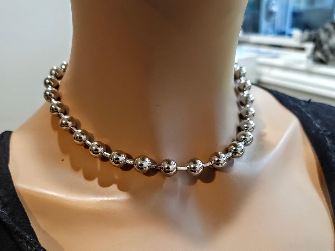 Chunky Ball Chain Choker: Waterproof Stainless Steel Goth Necklace