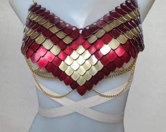 Viking, Dragon, Fairy Scalemail Cosplay Chainmail Renaissance Dress Festival Outfit Corset