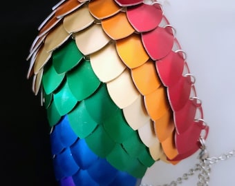 Rainbow Scalemail Shoulder Armor: Fairy Cosplay Costume
