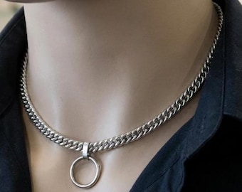 Mens Discreet Day Collar Submissive Choker Necklace with Permanent Locking Options | Couples jewelry