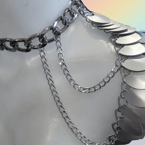Metal Silver Shoulder Armor, Fantasy Scalemail Dragon Scale Womens Armor, Royal Fae Gala Fairytale Costume, Viking, Fairy Cosplay, Bookish