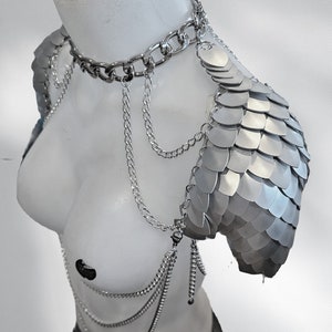 Viking, Dragon, Fairy Scalemail Cosplay Chainmail Renaissance Dress Festival Outfit Corset Shoulder Armor