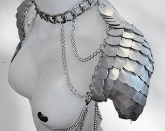 Viking, Dragon, Fairy Scalemail Cosplay Chainmail Renaissance Dress Festival Outfit Corset Shoulder Armor