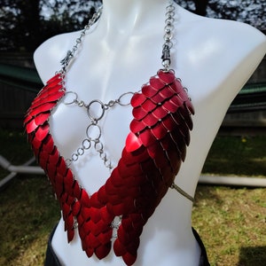 Viking, Dragon, Fairy Scalemail Cosplay Chainmail Renaissance Dress Festival Outfit Corset Bikini Top