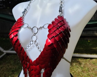 Wikinger, Drache, Fee Scalemail Cosplay Kettenhemd Renaissance Kleid Festival Outfit Korsett Bikini Top