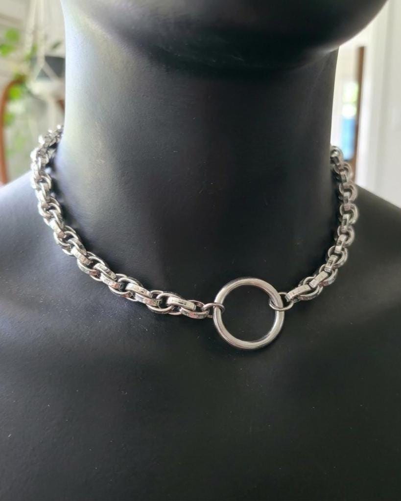 Steel Day Collar Choker Necklace for Men, Women - Precision Sizing