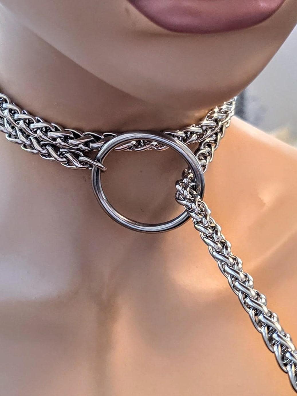 Heavy Stainless Steel Slip Chain Collar Necklace: Strong Tuggable