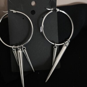 Hypoallergenic Goth Spike Earrings Pair -  goth jewelry gift for her for alt punk jewelry lovers who like gothic earrings and edgy jewelry