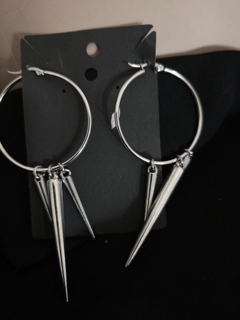 Hypoallergenic Goth Spike Earrings Pair -  goth jewelry gift for her for alt punk jewelry lovers who like gothic earrings and edgy jewelry