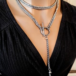 Goth Punk Spike Adjustable Wrap Y Toggle Necklace - Wrapping Stacked Jewelry, Waterproof image 9
