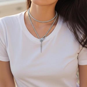 Chunky Snake Steel Medusa Wrap Necklace: Goth Ouroboros Chain Jewelry image 3