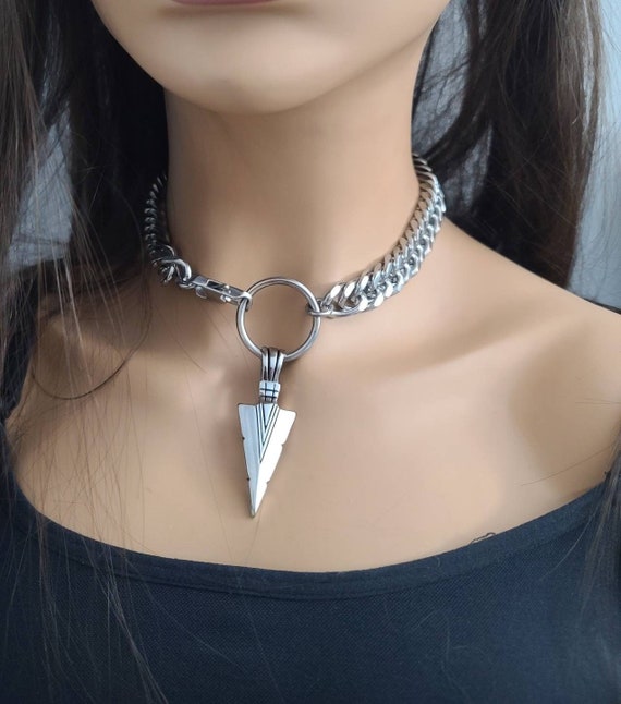 Arrowhead Goth Chunky Chain or Chainmail Necklace Stunning