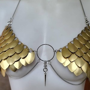 Dragon Rider Armor Scalemail Breastplate Corset Costume, Fantasy Womens Festival Armor, Fae Gala Fairytale, Viking, Fairy Cosplay