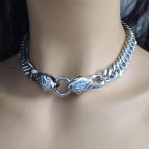 Snake Norse Gothic Punk Collar Choker Necklace  | Stunning Dark Academia aesthetic handmade necklace gift for her