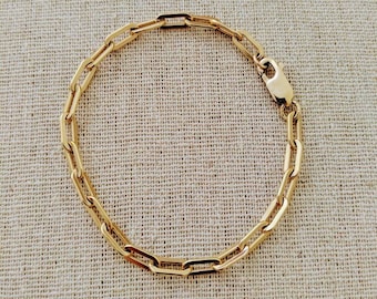 Vintage Gold Filled Link Chain Bracelet, Minimalist Style