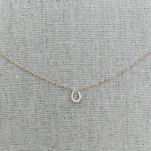 14kt Yellow/White Gold Horse Shoe Necklace