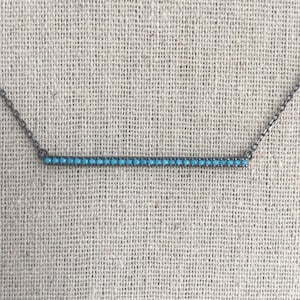 Turquiose Bar Necklace Boho Vintage Style Dainty Jewelry