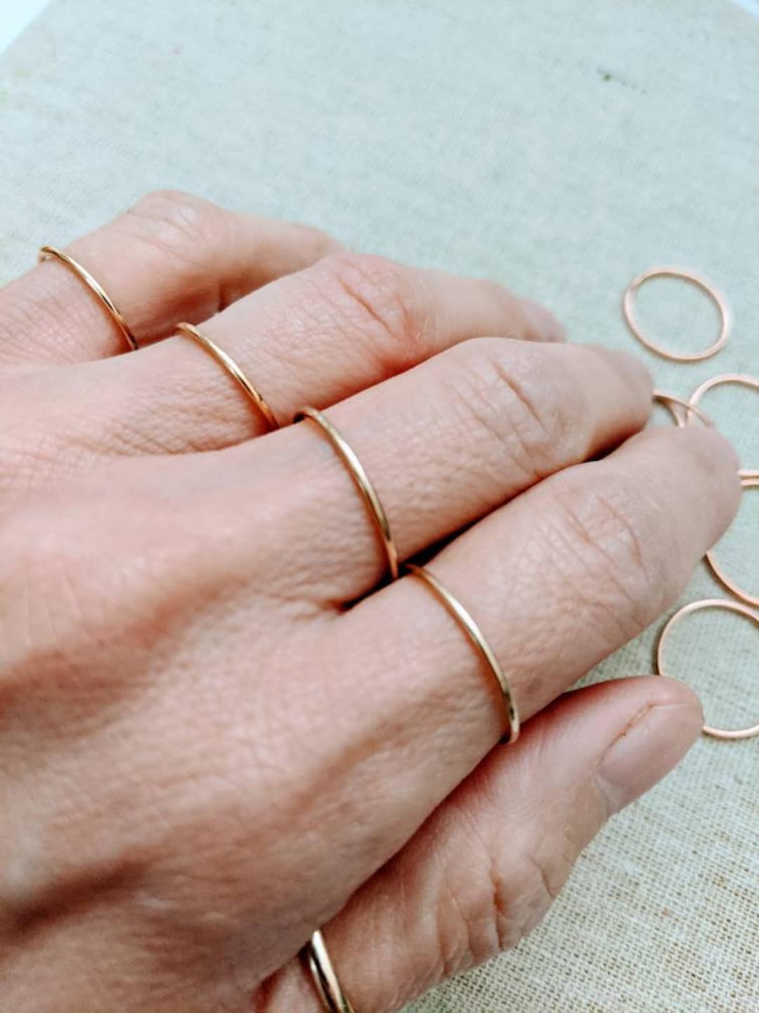 Simple Minimalist Layering Stack Able Rings Made in Gold Filled No Rust ...