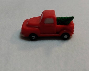 Miniature Dollhouse FAIRY GARDEN Accessories ~ TINY Toy Pick-Up Truck RED 