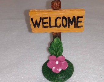 Fairy gardens, gnome gardens, welcome sign, fairy garden welcome sign, sensory bin supplies, dollhouse supplies, dollhouse welcome sign