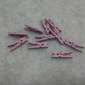 10pc mini wooden clothespins, painted clothespins, craft clothespins, picture display clothespins, baby showers, pink clothespins, wreaths