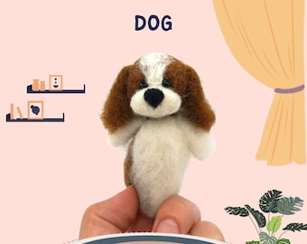 Adorable finger wool puppet, the Cavalier King Charles spaniel