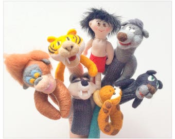 The Jungle Book - set of finger wool puppets