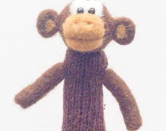 5 Finger wool puppets Monkey.