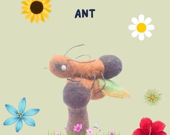 Finger wool puppet Ant.
